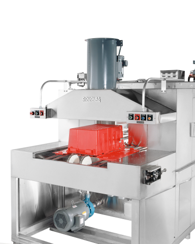 WR-2500-HLTW (Small) Conveyor-Hinged-Lid Tunnel Washer Conveyorized Model Commercial Dishwasher Manufacturer Brand Partner Douglas Washing and Sanitizing Systems Safer Cleaner Faster Industrial Dishwasher Restaurant Dishwasher Food Industry Cleaning Machines