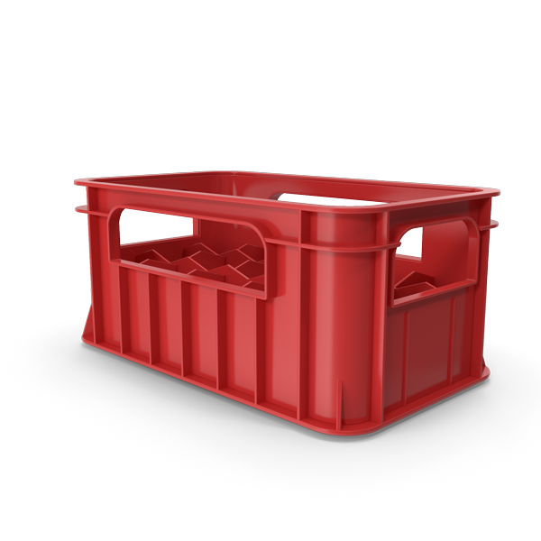 Empty Red Plastic Crate