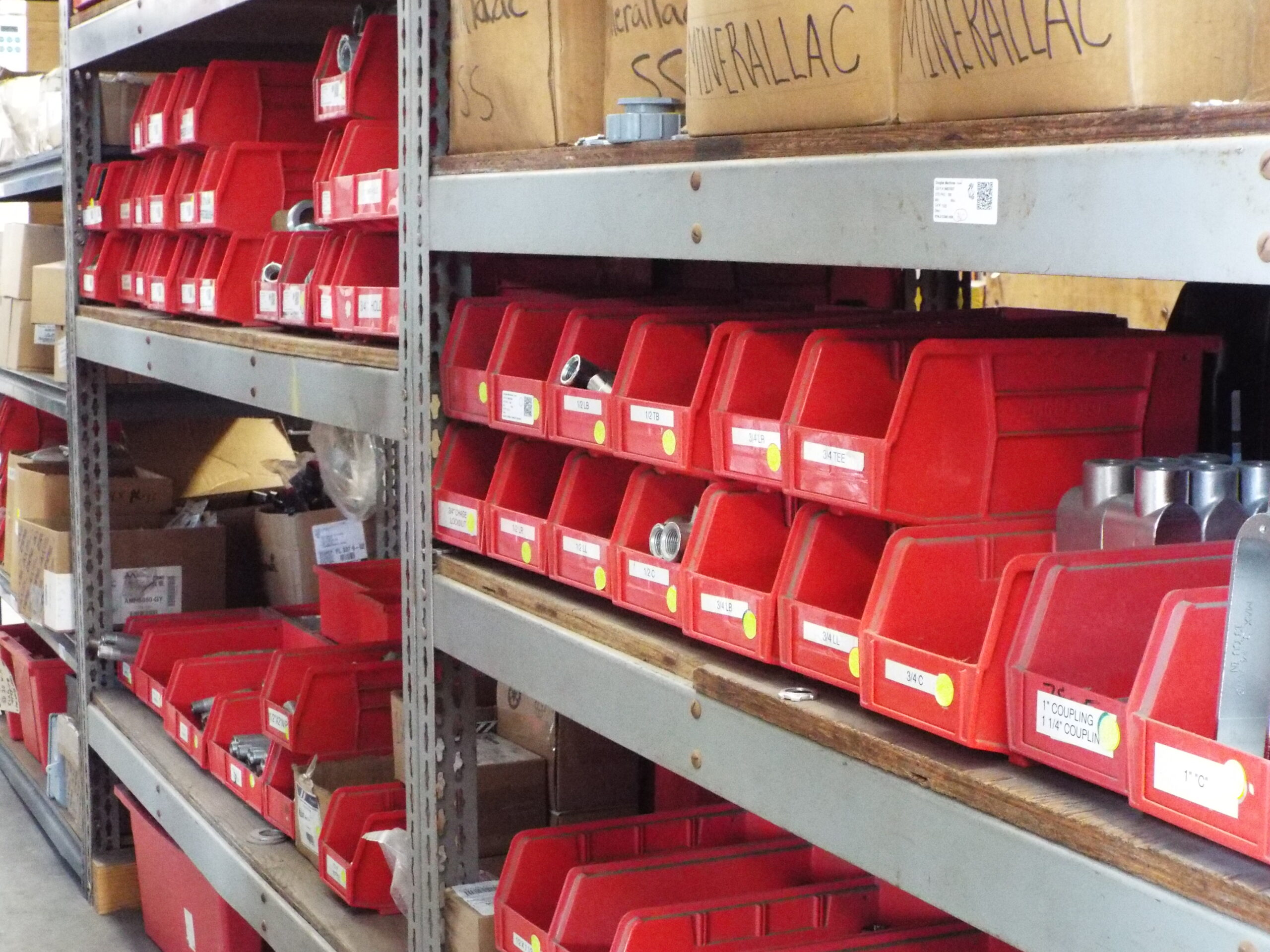 An aisle of the Douglas parts department